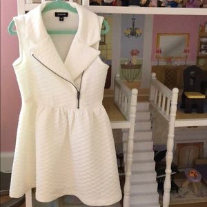 Zunie White moto dress